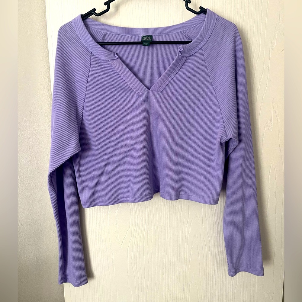Purple midriff long sleeve